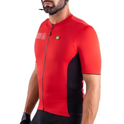 Alé Cycling Heren effen kleur blok shirt met korte mouwen, rood, XS Alé Cycling Heren effen kleur blok shirt met korte mouwen, rood, XS