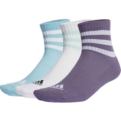adidas Unisex 3-Stripes Gewatteerde Sportkleding Mid-Cut 3 paar Enkelsokken, schaduw violet/licht aqua/wit/semi flash aqua, XXL, Schaduw violet/licht aqua/wit/semi flash aqua, XX-Large adidas Unisex 3-Stripes Gewatteerde Sportkleding Mid-Cut 3 paar Enkelsokken, schaduw violet/licht aqua/wit/semi flash aqua, XXL, Schaduw violet/licht aqua/wit/semi flash aqua, XX-Large