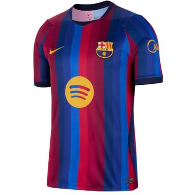 NIKE FCB Dri-Fit SS Stadium thuisshirt voor heren, Deep Granaat/Blue Void/Mineral, L NIKE FCB Dri-Fit SS Stadium thuisshirt voor heren, Deep Granaat/Blue Void/Mineral, L