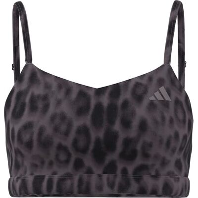 adidas Mujer Optime Essentials Workout Leopard Light Support Bra, ice purple/shadow navy, L adidas Mujer Optime Essentials Workout Leopard Light Support Bra, ice purple/shadow navy, L