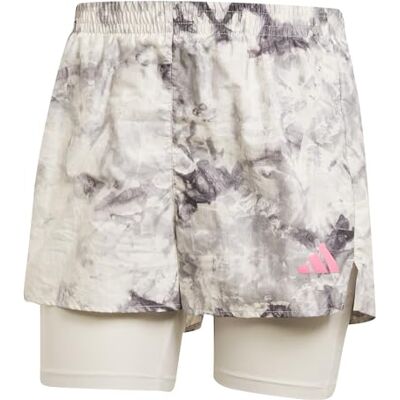 adidas Dames Own the Run Spray Dye 2in1 Short, Orbit Grey/Black, XXS adidas Dames Own the Run Spray Dye 2in1 Short, Orbit Grey/Black, XXS