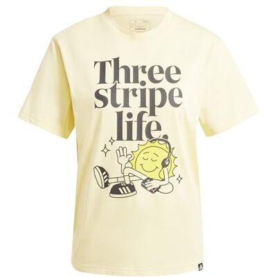 adidas Dames POSITIVITY GRAPHIC TEE, almost yellow, XXS adidas Dames POSITIVITY GRAPHIC TEE, almost yellow, XXS