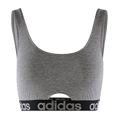 adidas Dames Smart Cotton Scoop Bralette - XS - Grijs adidas Dames Smart Cotton Scoop Bralette - XS - Grijs