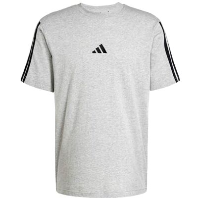 adidas heren Essentials Three Stripes Single Jersey Shirt, Medium Grey Heather/Black, XXS adidas heren Essentials Three Stripes Single Jersey Shirt, Medium Grey Heather/Black, XXS
