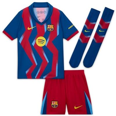NIKE FC Barcelona 2025/26 Stadium Fourth driedelige replica voetbalshirt set voor jongere kinderen, FZ1306 NIKE FC Barcelona 2025/26 Stadium Fourth driedelige replica voetbalshirt set voor jongere kinderen, FZ1306