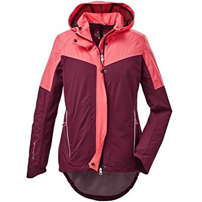 killtec Women's Functioneel jack met capuchon en spatscherm, opvouwbaar, waterdicht KOS 27 WMN JCKT, dark rose, 36, 38292-000 killtec Women's Functioneel jack met capuchon en spatscherm, opvouwbaar, waterdicht KOS 27 WMN JCKT, dark rose, 36, 38292-000