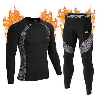 MeetHoo Thermo-ondergoed voor heren, functioneel ondergoed met rolkraag, ski-ondergoed, winter, thermo-ondergoed, set, ademend, thermo-ondergoed, warm, thermo-onderhemd en thermische broek voor mannen MeetHoo Thermo-ondergoed voor heren, functioneel ondergoed met rolkraag, ski-ondergoed, winter, thermo-ondergoed, set, ademend, thermo-ondergoed, warm, thermo-onderhemd en thermische broek voor mannen
