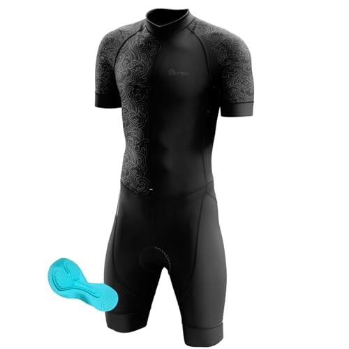 FFFF & OLFEH Pro Trisuit Triatlonpak voor heren, korte mouwen, triatlon pak, korte mouwen, triatlon, skinsuit, triatlon, triatlon tri-pak voor wedstrijden, hardlopen, fietsen, zwemmen, panty (PT8, L)