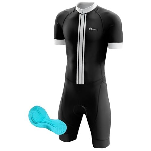 FFFF & OLFEH Heren Pro Trisuit korte mouwen triatlonpak voor Ironman, triatlon pak korte mouwen, triatlon pak, triatlon triatlon tri-pak voor wedstrijden, hardlopen, fietsen, zwemmen, panty (PT16, XL)