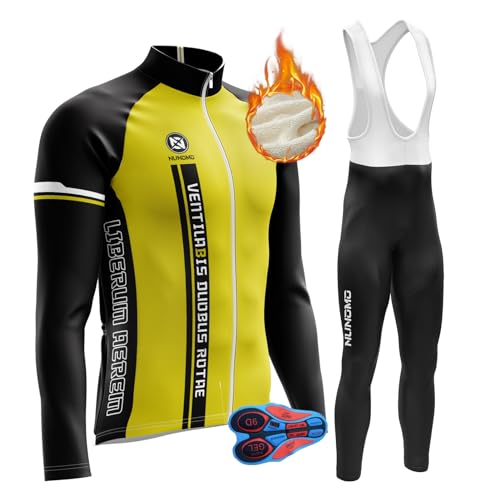 NUNOMO Heren Winter Fietspak Winddicht Lichtgewicht Thermische Cycle Kleding Set Jas + Broek voor Fietsen Rijden Hardlopen, Thermische Fleece + 9D Gewatteerde (TYPE-4B, S)