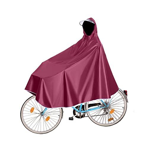 Fayemint Waterdichte Fietsponcho, Winddichte Fietsen Fiets Regenjas Poncho, Herbruikbare Regenponcho, met Kap, voor Fietsen, Mountainbikes, Elektrische Fietsen (Rood)