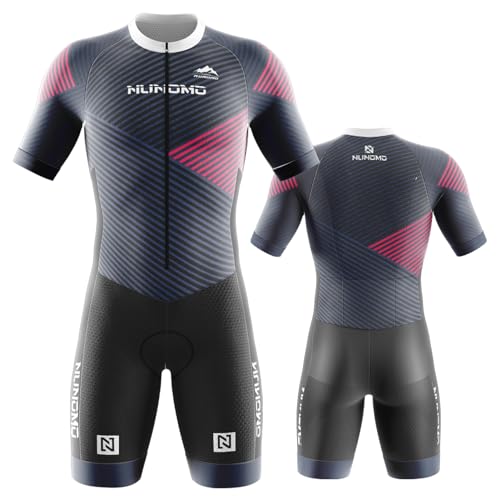 NUNOMO Pro Trisuit triatlon-pak voor heren, korte mouwen, triatlon pak, korte mouwen, triatlon, skinsuit, triatlon triatlon tri-pak voor wedstrijdpanty (type 1, 4XL)