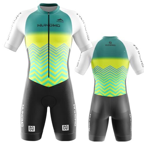 NUNOMO Triathlon pak heren Trisuit eendelig triatlonpak triatlon eendelig kort 3 zakken voor wedstrijden hardlopen, fietsen, zwemmen, panty (type 7, XL)