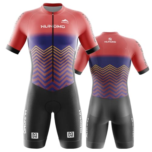 NUNOMO Triathlon pak heren eendelig fietsshirt trisuit eendelig triatlonpak triatlon eendelig kort 3 zakken voor wedstrijd hardlopen triatlon-pak voor heren (type 8, 4XL)