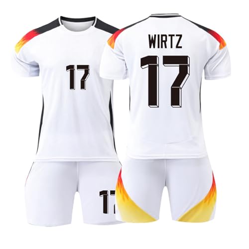 Generic Nieuw Duitsland shirt Em 2024, voetbalshirt fans T-shirts uitshirt Duitsland voetbalshirt voetbalshirt volwassenen voetbalshirt trainingspak voetbal T-shirt, shorts set, B, 5-6 Jahre