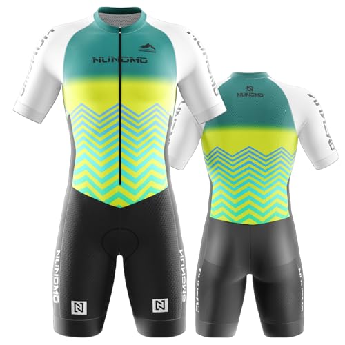 NUNOMO Triathlon pak heren eendelig fietsshirt trisuit eendelig triatlonpak triatlon eendelig kort 3 zakken voor wedstrijd hardlopen triatlon-pak voor heren (type 1, L)