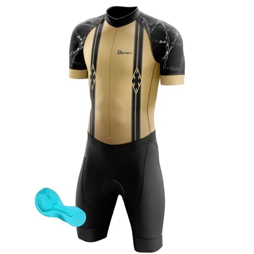 FFFF & OLFEH Pro Trisuit Triatlonpak voor heren, korte mouwen, triatlon pak, korte mouwen, triatlon, skinsuit, triatlon, triatlon tri-pak voor wedstrijden, hardlopen, fietsen, zwemmen, panty (PT7, XL)