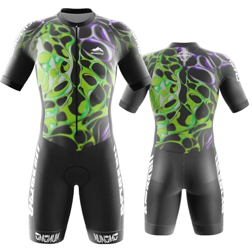 NUNOMO Triatlon Pro fiets skinsuit voor heren, triatlon pak, triatlon pak, compressie, duatlon lopen, zwemmen, drogen en ademend (type 5, 3XL)