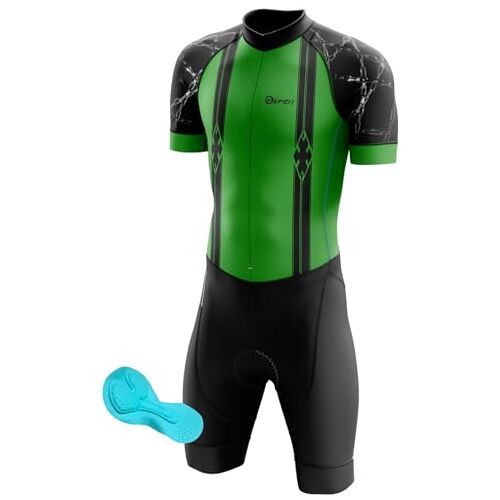 FFFF & OLFEH Pro Trisuit Triatlonpak voor heren, korte mouwen, triatlon pak, korte mouwen, triatlon, skinsuit, triatlon, triatlon tri-pak voor wedstrijden, hardlopen, fietsen, zwemmen, panty (PT3, M)