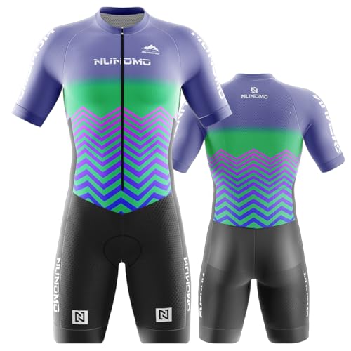 NUNOMO Triathlon pak heren eendelig fietsshirt trisuit eendelig triatlonpak triatlon eendelig kort 3 zakken voor wedstrijd hardlopen triatlon-pak voor heren (type 6, M)