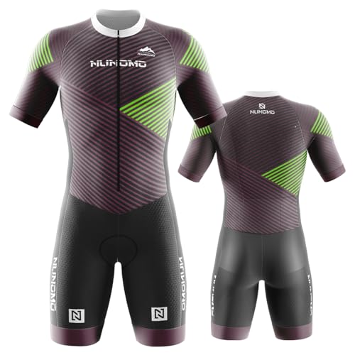 NUNOMO Pro Trisuit triatlon voor heren, korte mouwen, triatlon-pak met korte mouwen, triatlon, skinsuit, triatlon triatlon tri-pak voor wedstrijden, panty (type 4, XL)