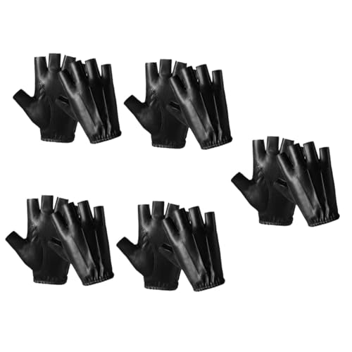 Kisangel 5 Pairs Half Vinger Fietshandschoenen Lederen Rijhandschoenen Mtb Handschoenen Pu Half Vinger Handschoenen Kid Handschoenen Verwarmde Fietshandschoenen Lederen Fietshandschoenen