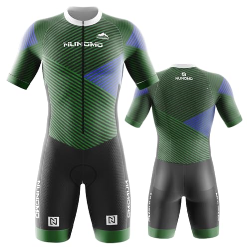 NUNOMO Pro Trisuit triatlonpak met korte mouwen voor Ironman, triatlon pak, korte mouwen, triatlon pak, triatlon pak voor wedstrijden, panty (type 9, 2XL)