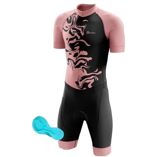 FFFF & OLFEH Pro Trisuit Triatlonpak voor heren, korte mouwen, triatlon pak, korte mouwen, triatlon, skinsuit, triatlon, triatlon tri-pak voor wedstrijden, hardlopen, fietsen, zwemmen, panty (PT9, L)