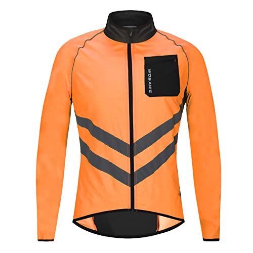 IUNSER Fietsjas tricot vest windjas windjack outdoor sportkleding intersport fietsshirt (oranje, XXXL)