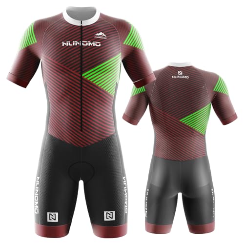 NUNOMO Pro Trisuit triatlonpak met korte mouwen voor Ironman, triatlon pak, korte mouwen, triatlon pak, triatlon pak voor wedstrijden, panty (type 5,5XL)