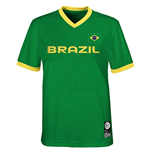 FIFA Uniseks officieel 2023 voetbalvoetbalshirt voor dames, voetbalshirt voor volwassenen, Brazilië T-shirt (pak van 1)