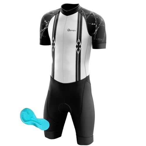 FFFF & OLFEH Pro Trisuit Triatlonpak voor heren, korte mouwen, triatlon pak, korte mouwen, triatlon, skinsuit, triatlon, triatlon voor wedstrijden, hardlopen, fietsen, zwemmen, panty (PT6, XL)