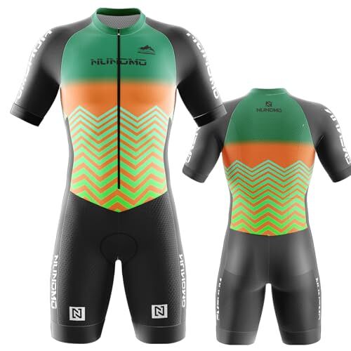 NUNOMO Triathlon pak heren Trisuit eendelig triatlonpak triatlon eendelig kort 3 zakken voor wedstrijden hardlopen, fietsen, zwemmen, panty (type-9, M)