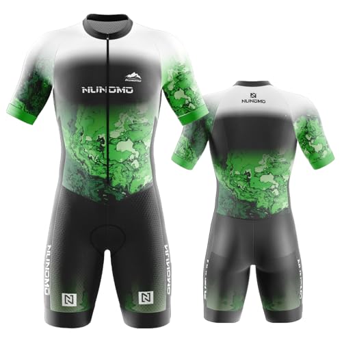 NUNOMO Pro Trisuit Triatlonpak met korte mouwen voor Ironman, triatlon pak, korte mouwen, triatlon, eendelig kort 3 zakken voor wedstrijden, hardlopen, fietsen, zwemmen, triatlon-pak (TYPE-10, L)