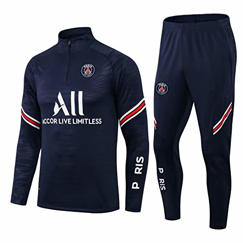 XXW Paris Voetbal Trainingspak, Voetbal Club Mens Lange Mouwen Sportkleding, Running Trainingspak Voetbal Ademend Sport Training Fitness Trainingspak Joggingpak Maillot