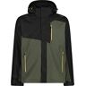 CMP Man Jacket Zip Hood Detachable Inn.Jacket, Man, Nero-Oil Green, 50