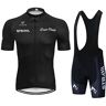 Atack-B Fietszomerkleding met korte mouwen en gelkussen shorts, set met korte mouwen, wielertruikits, ademende MTB pakken (zwart, L)