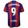 Futbol Club Barcelona Thuisshirt 2023/2024 Lewandowski 9 officiële replica met volwassenenlicentie, Blauw / rood (azulgrana), XL