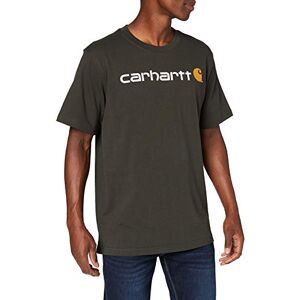 Carhartt Relaxed Fit Heavyweight T-shirt met korte mouwen en logo heren T-Shirt T-shirt, turf, M