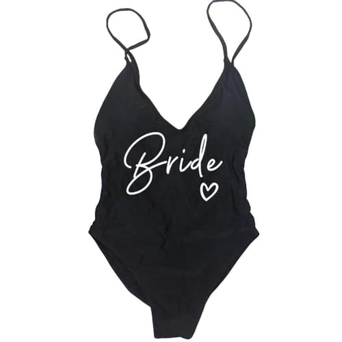 YLCYDLYU Sexy gevoerd badpak, eendelig, gevoerd, bruid, liefdeswimwear, vrouwen, zomer, beachwear, vrijgezellenfeest, over badpakken, Black-Bride-4, S