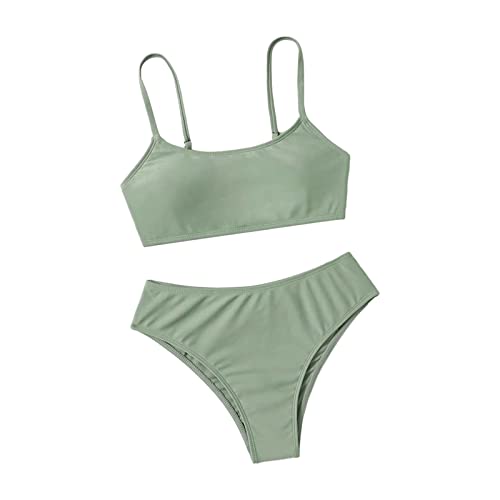 YCBMINGCAN Peuter meisjes 2 stuks badpak sport solide hoge taille bikini set badpak maat meisjes badpak dames 40, AG-1., 12 Jaren