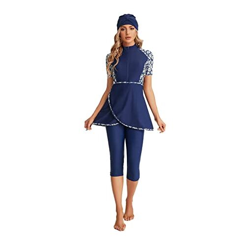 TaissBocco Zwemkleding met Korte Mouwen Voor Meisjes Surfkleding Plus size Burkini Zwemkleding Voor Dames Beachwear(K4, M)