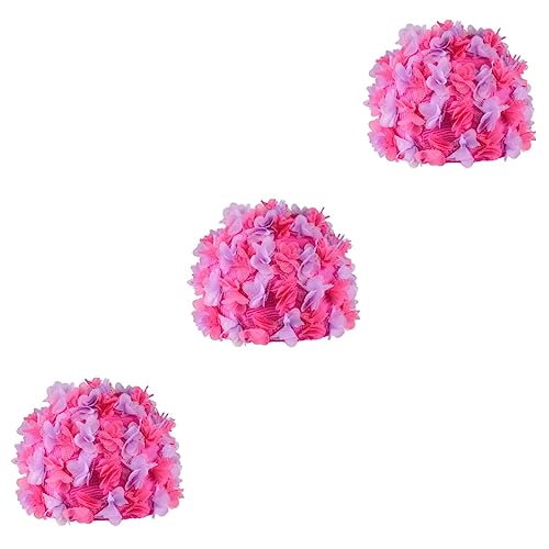 Milisten 3 Pcs Vintage Accessoires Mode Badmuts Dames Bloemen Badmuts Badmutsen Dames Badmuts Badmuts Bloem Badmuts Badmuts Voor Bloemen Bloemblaadje Dames Meisje Miss The Bath