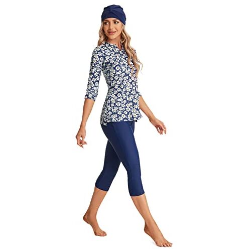 BaJooruly Matige zwemkleding Sunwear Surfwear 3/4 korte mouwen Zwempak Vrouwen Meisjes Plus Size Zwemkleding Strandkleding(L,J3)