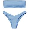 Generic Swimsuit Waisted Two Bikini Control Tummy Swimwear Piece Women's High Swimwears Tankinis Set Swimwears Tankinis Set Exposure Suit L (6-Blue, S)