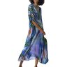 LikeJump AiJump Dames Boho Kaftan Beach Cover Up Badmode Kimono Maxi Jurk Plus Size