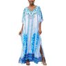 LikeJump AiJump Vrouwen Katoen Print Kaftan Strand Maxi Jurk Badpak Cover Up