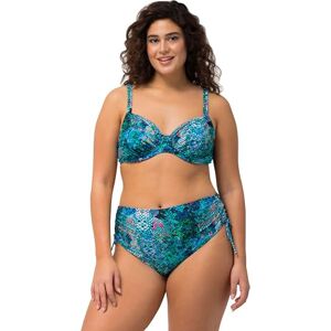 Ulla Popken dames, slangen, beugelcups, verstelbare bikini met dubbele bandjes, turquoiseblauw, 56 Ulla Popken dames, slangen, beugelcups, verstelbare bikini met dubbele bandjes, turquoiseblauw, 56