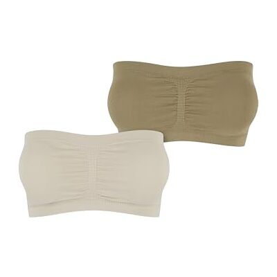 Urban Classics Dames Top Ladies Pads Bandeau 2-Pack Soft Seagrass+Khaki M, softseagrass+khaki, M Urban Classics Dames Top Ladies Pads Bandeau 2-Pack Soft Seagrass+Khaki M, softseagrass+khaki, M