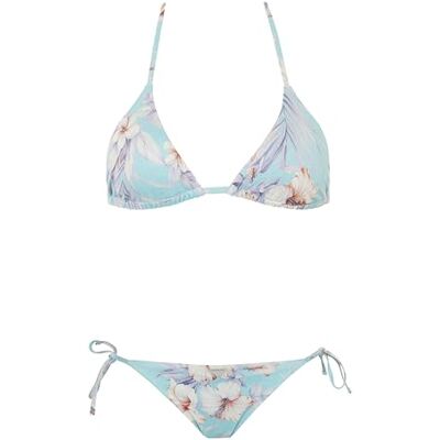 Giorgio Armani Triangle en String Braziliaanse bloemenprint bikiniset, Hibiscus Print/Mint, L Giorgio Armani Triangle en String Braziliaanse bloemenprint bikiniset, Hibiscus Print/Mint, L